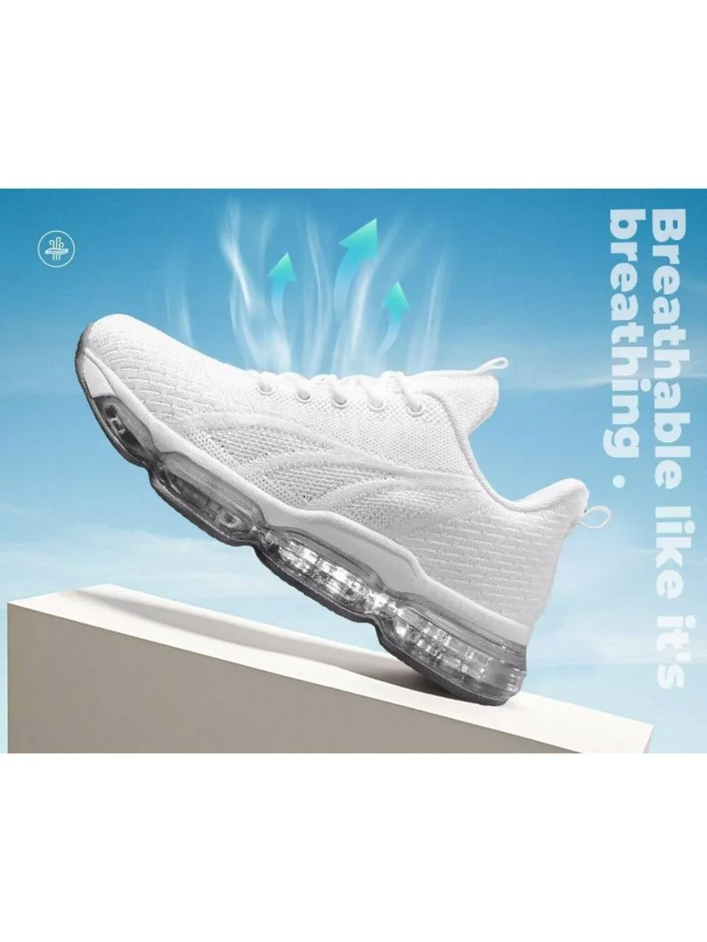 🆕Women's White Grey Walking Running Shoes Air Cushion Breathable Sneakers